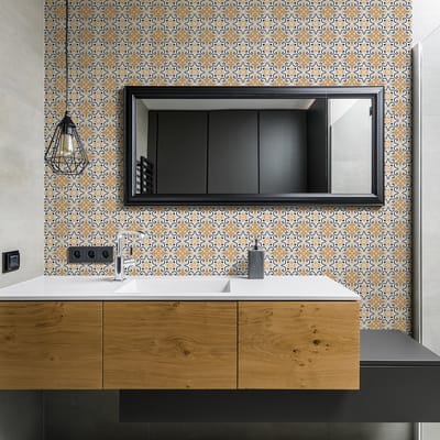 Zelfklevende tegelmuurstickers voor keuken en badkamer - 30 Almeda Azulejos cementtegelstickers - 30 stickers 20x20cm