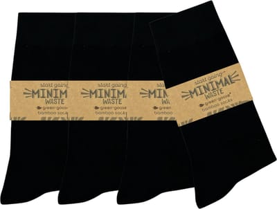 green-goose® Luxe Bamboe Sokken Heren | 4 Paar | Zwart | 40-43 | 85% Bamboe | Superzacht en Duurzaam