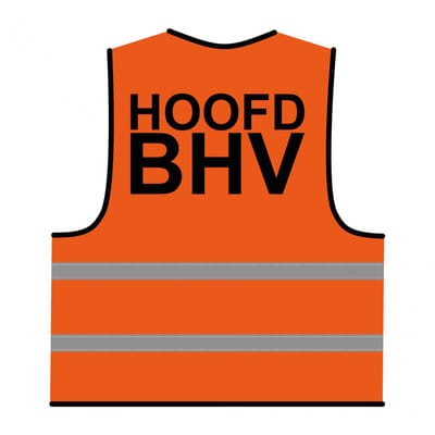 Hoofd BHV hesje oranje - polyester - one size maat - reflecterend
