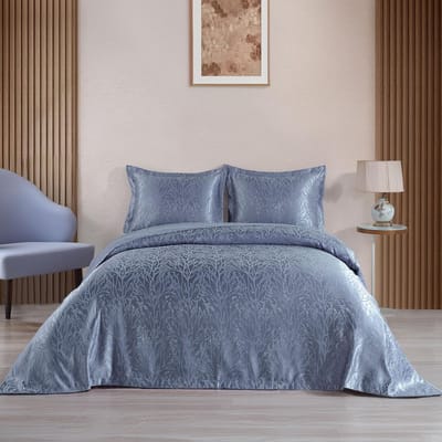 Luxe Gewatteerde Bedspreid Set Blauw 220x240 cm met 2 Kussenslopen - Zomer Dekbed en Sofa Cover