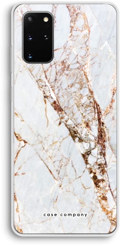 Case Company® - Hoesje geschikt voor Samsung Galaxy S20 Plus hoesje - Goud marmer - Soft Cover Telefoonhoesje - Bescherming aan alle Kanten en Schermrand