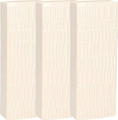 Gerimport Waterverdamper - 3x - wit - keramiek - 400 ml - radiatorbak luchtbevochtiger - 7,4 x 18,6 cm