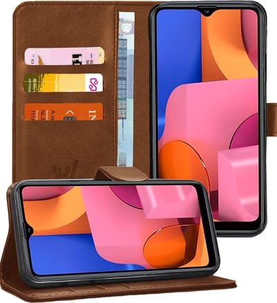 Samsung A20s Hoesje - Samsung Galaxy A20s Hoesje - Samsung A20s Hoesje Book Case Kunstleer Wallet Cover Bruin