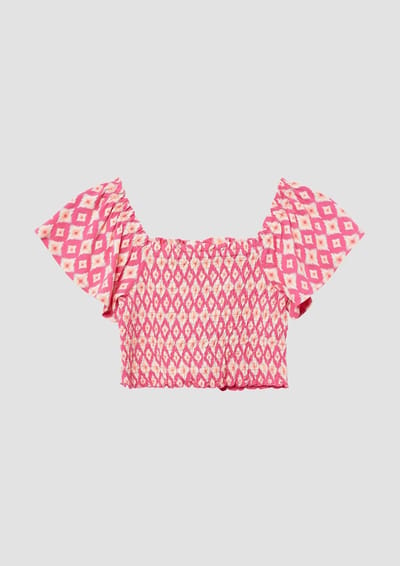 Slim fit korte top van puur katoen