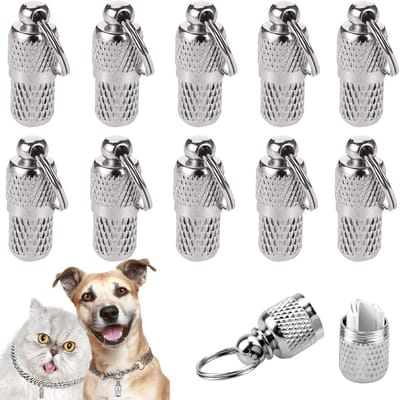 Allecto - Pet ID Tag - Anti Lost Pet ID Tag - Waterdicht en duurzaam - Zilver - Hondenhalsband Tag - Geschikt voor honden en katten