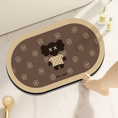 Tapis Absorbant en Boue Diatomée Légère Tapis de Sol Salle de Bain Toilettes Cuisine Porte Épaissi Antidérapant Séchage Rapide Tapis de Porte 40 * 60 Diatom Mud