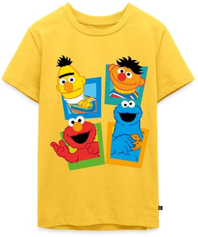 Sesamstraat Bert Ernie Elmo Koekiemonster Premium T-Shirt Tiener