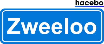 Hacebo - Plaatsnaam Sticker - 29x10 CM - Zweeloo sticker - Verkeersborden sticker - grappige cadeaus - Zweeloo
