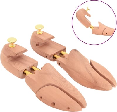 vidaXL - Schoenspanner - met - schoenlepel - EU - 42-43 - massief - cederhout