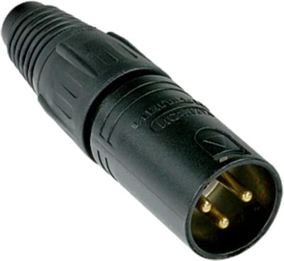 Neutrik NC3MX-B XLR 3-pins (m) connector - verguld / zwart