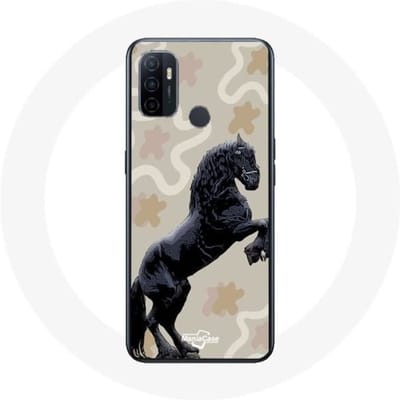 Oppo A53 Case Fries Zwart Paardenras zwart