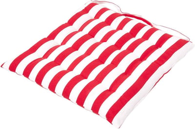 Homescapes zitkussen met brede strepen, 100% katoen, rood, 40 x 40 cm