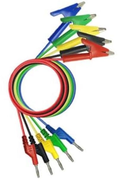 Multimeter Testkabel Banaan Plug naar Alligator Clip - 15A/1000V - 1M - 5 Kleuren - 5 Stuks