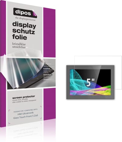 dipos – 2x Beschermfolie geschikt voor HMI Ultratronik Glass Touch Front 5 Zoll | Krasbestendige & heldere Screenprotector Ultra-Thin