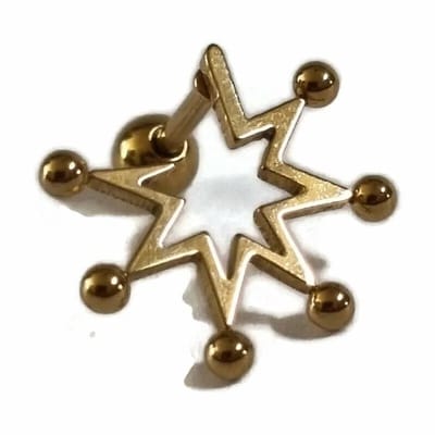 Aramat Jewels | Piercings | Goudkleur Helix Piercing - Chirurgisch Stalen oorpiercing | | | |12mm | Staal | Volwassenen | Verkleurd niet