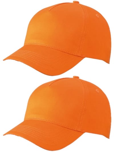 Set van 4x stuks 5-panel baseball petjes /caps in de kleur oranje voor volwassenen - Supporters/koningsdag