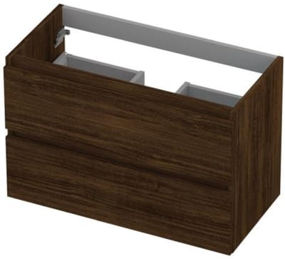 INK - Onderkast 2 Laden Greeploos met Houten Keerlijst - 800x400x520 Mm - Koper Eiken