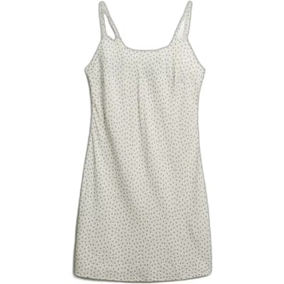 Superdry Printed Cami Mini Mouwloze Korte Jurk Beige M Vrouw