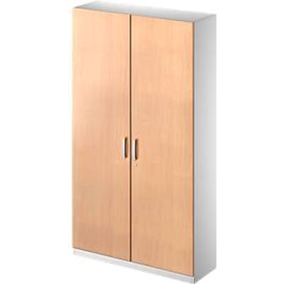 Schäfer Shop Genius Archief-/garderobekast TETRIS SOLID, b 1200 mm, 5 ordnerhoogten, afsluitbaar, beukenpatroon/blank aluminium