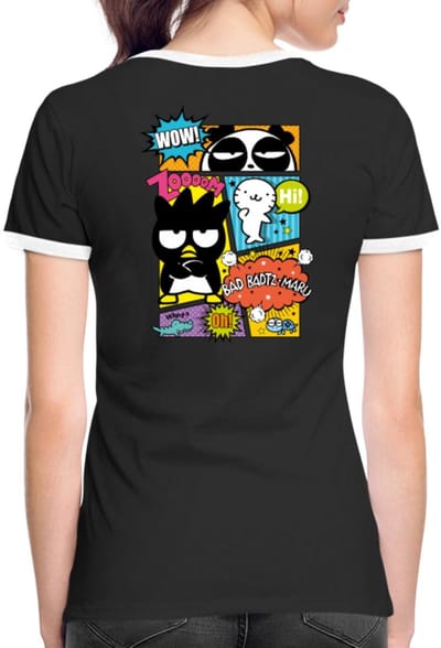 Bad Badtz-Maru Met Vrienden In Comicstijl Vrouwen Contrast Shirt