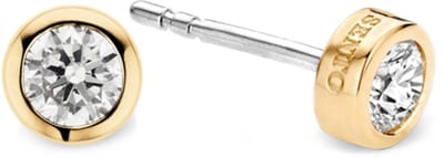 TI SENTO Dames Oorbellen - 925 zilver - Zirkonia met geel verguld - 7597ZY