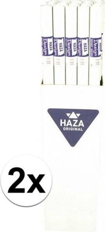 Haza Tafelzeil - Rol - Wit - Papier - 800 x 118 cm - 2 stuks
