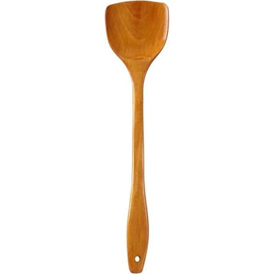Bamboe Hout Spatel 39cm Lange Steel Houten Spatel Anti-aanbak Pan Beschadigt De Pan Niet Huishoud Keuken Kookspatel orange