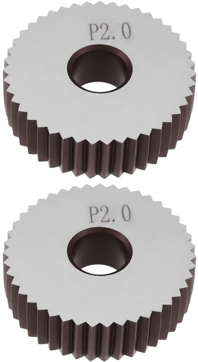Dailygoods- Knurling Wielen 2,0 mm Pitch - Staal Rollers - 28x8x8 mm - Gereedschap voor Draaibank - Slijtvast - Voor Decoratieve Afwerking - Knurling Tool