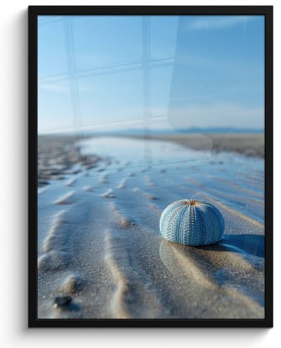 Poster in lijst - Fotolijst 60x80 cm - Posters - Strand - Schild - Water - Blauw - Posterlijst zwart - Decoratie - Wanddecoratie woonkamer - Muurdecoratie slaapkamer