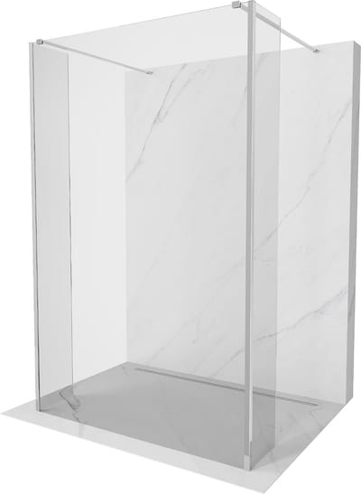 Mexen Kioto vrijstaande douchewand 100 x 30 x 30 , transparant, chroom - 800-100-030-222-01-00-030