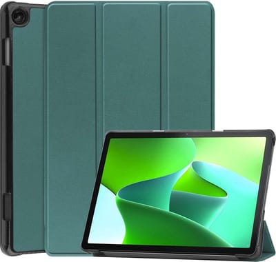 Hoesje Geschikt voor Lenovo Tab M10 (3e / 3rd generatie) - Dun & Stevig - Trifold Bookcase - Hard Cover - Hardcover Book Case - Tablet Hoes - Donkergroen