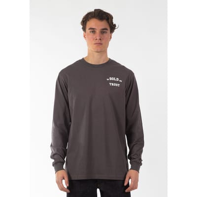 In Gold We Trust Pusha Longsleeve Grey Grey Size: XXL | T-Shirts Outlet | Unisex | Grijs