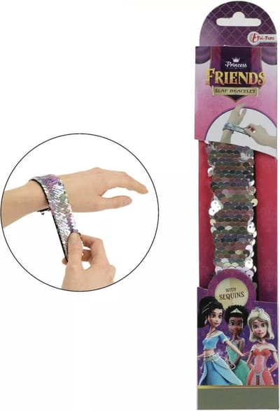 Klaparmband - slap bracelet - roze pailetten - cadeautip kind - funcadeau schoencadeau - kerst cadeau tip