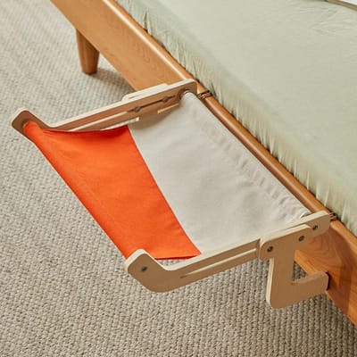 Kattenhangmat Raamhangbed Houten Montage Huisdiermat Verstelbare Klikpoten Raamgemonteerde Kattenhangmat