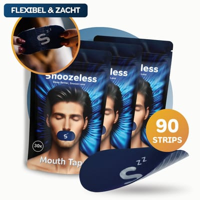 Snoozeless Mondtape Bundel - Extra Comfortabele Anti-Snurktape - Zonder Gaatje, Ademend en Huidvriendelijk - Hypoallergene Slaaptape – 90 Stuks