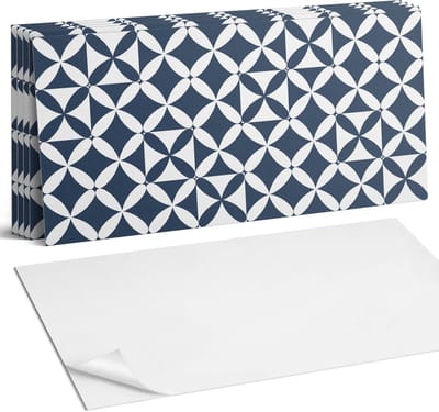 Coloray Plaktegels - Geometrisch bloemenpatroon Wandtegel Zelfklevend - 60 cm x 30 cm - Marine Plaktegels - 6 stuks - Rechthoek PVC Tegels - Plaktegels Keuken - Zelfklevende Vloertegels Badkamer - Vinyl Tegels - Zelfklevende Wandtegels