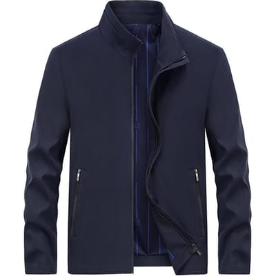 Jas Heren Lente en Herfst Nieuw Zakelijk Casual Losse Revers Middelbare Leeftijd Dunne Herenjas Top 2XL black