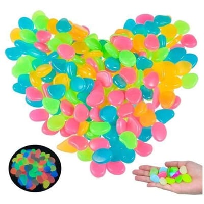 100 Stuks Lichtgevende Stenen - Lichtgevend Kiezelsteen - Fluorescente Kiezels - Tuindecoratie