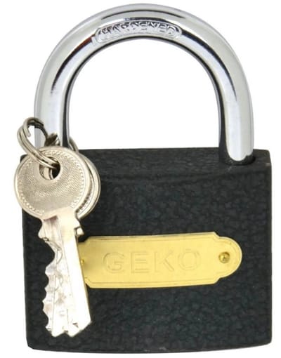 GEKO Hangslot - Lichtgewicht - Gietijzer en Staal - 75mm - Inclusief 3 Sleutels