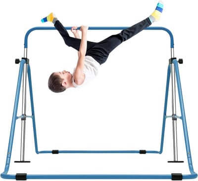 Gymnastiekstang Kinderen - Turnrek Opvouwbaar - Thuis Sporten - Verstelbare Hoogte - Tot 100 kg - Blauw