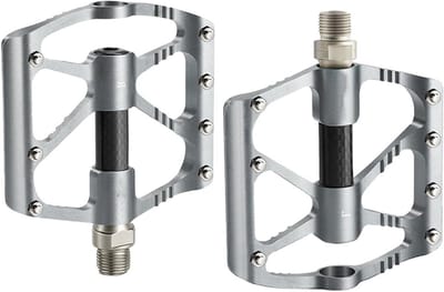 Fietspedalen Mountainbike - Platte Pedalen - Fietsen Verbeteren - Afgedichte Lagers - 9.5 x 9.2 cm - Zilver