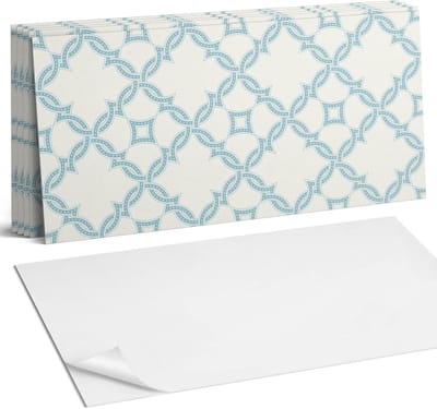 Coloray Plaktegels - Verweven patronen in een raster Wandtegel Zelfklevend - 60 cm x 30 cm - Turkoois Plaktegels - 6 stuks - Rechthoek PVC Tegels - Plaktegels Keuken - Zelfklevende Vloertegels Badkamer - Vinyl Tegels - Zelfklevende Wandtegels