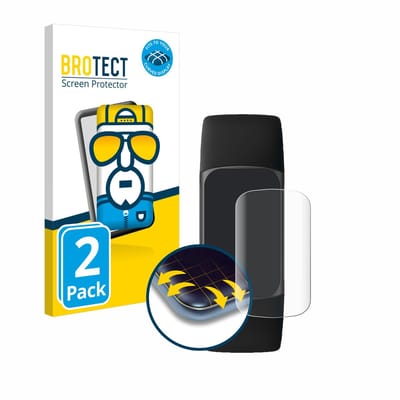 BROTECT - Screenprotector voor Fitbit Charge 5 - Folie Beschermfolie transparant volledig dekking - 2 Stuks