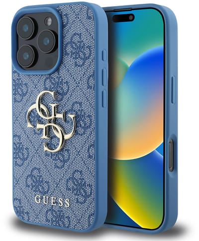 Guess GUHCP16L4GMGBL iPhone 16 Pro 6,3" blauw/blauw hardcase 4G Groot Logo