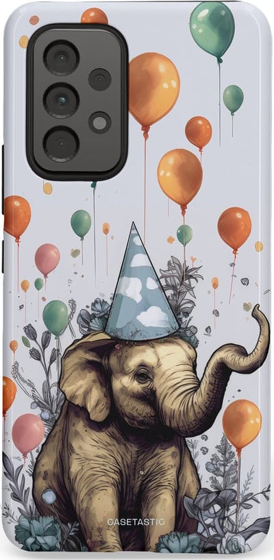 Casetastic Hoesje Geschikt voor Samsung A53 - Stijlvolle Beschermende Duo-layer Case - Olifant Verjaardag