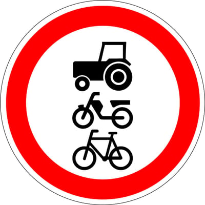 Geslotenverklaring langzaam verkeer bord - kunststof - C9 300 mm
