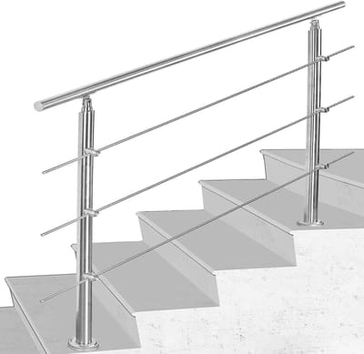 Roestvrijstalen Leuning - Trapleuning Balustrade - Veiligheid Binnen Buiten - Volledig Roestvrij Staal - 180 cm - Geborsteld