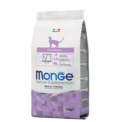 1,5kg Rijke Kip Gesteriliseerd Natuurlijk Superpremium Monge Kat