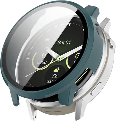 Stravo Screen protector case voor Garmin Venu 4 41mm - Full Cover Hard Case / Beschermend Hoesje - Groen - Garmin Smartwatch screenprotectors