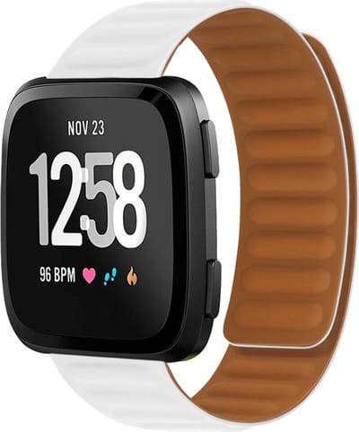 By Qubix - Compatible Fitbit bandje - geschikt voor Fitbit Versa 3/4 & Sense 1/2 - Siliconen Loop bandje - Wit Smartwatchbandje bandje Armband Polsband Strap Band Watchband